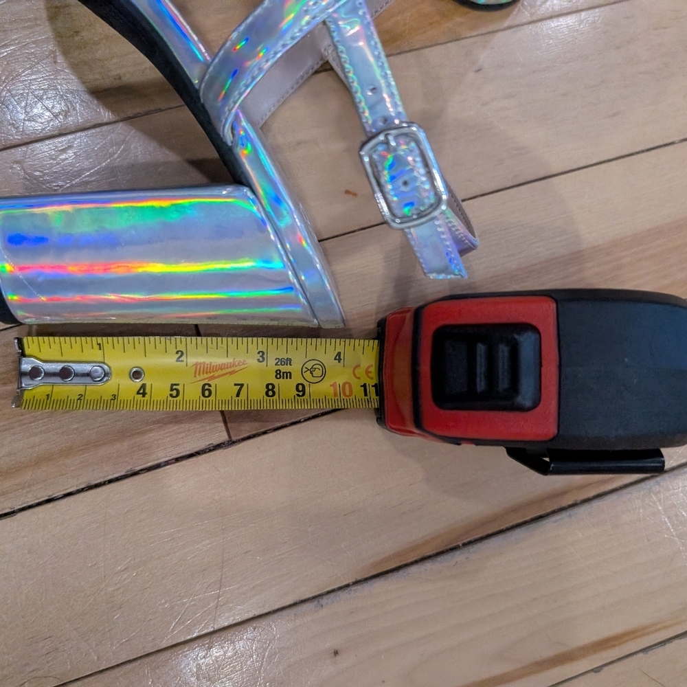 New! BP. | Lula Holographic Block Heel Sandals - Size 9 - Picture 13 of 13